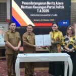 Eugenia Paruntu Hadiri Penandatanganan Bantuan Keuangan Parpol di Kantor Gubernur Sulut